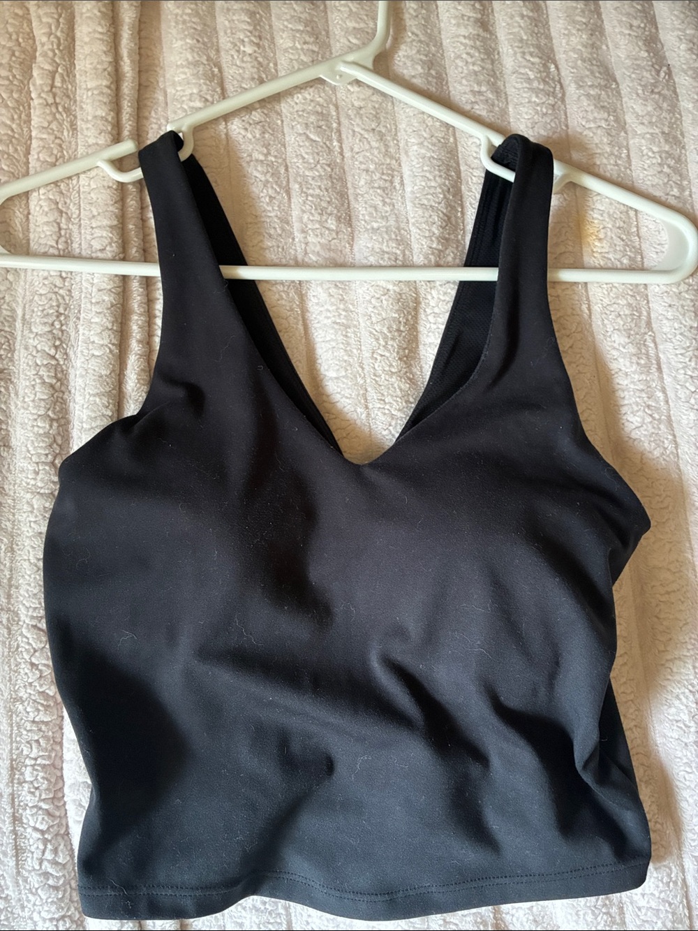 Black V-Neck Cropped Tank Top